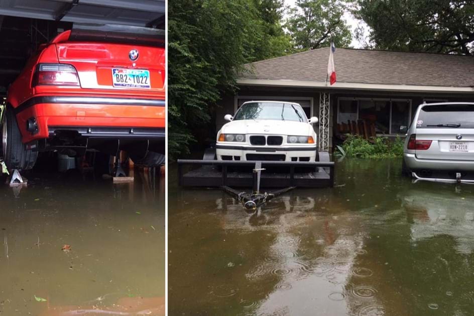 Homem salva os seus BMW do furacão Harvey