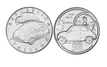Fiat 500 tem moeda de 5€ em prata 