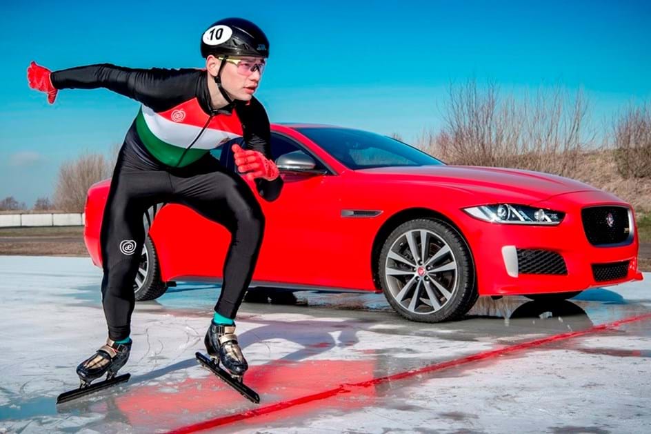 Jaguar venceu campeão olímpico de patinagem com o novo XE 300 Sport