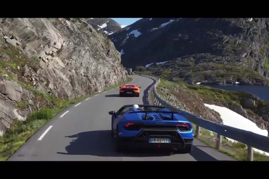 Lamborghini levou seis touros aos fiordes da Noruega