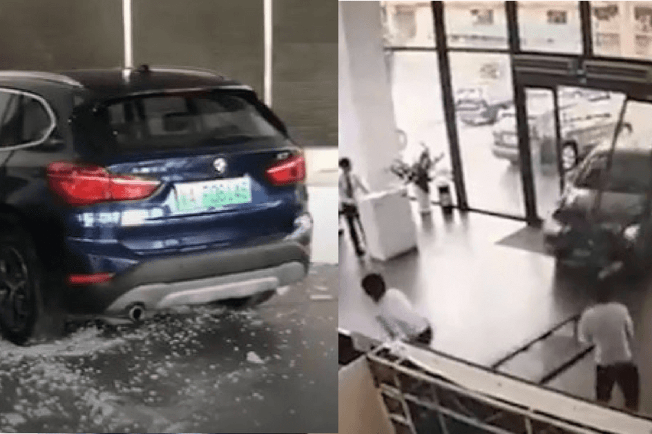 Test-Drive na China acabou com um BMW X1 a entrar pelo “stand” dentro