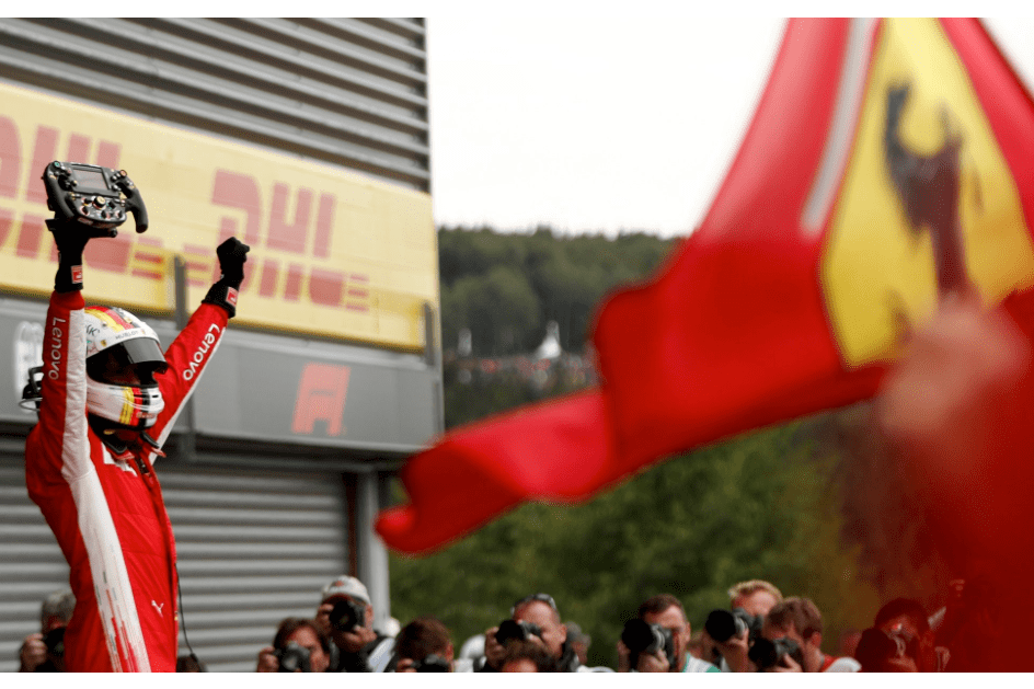 F1: imagens da vitória de Vettel no G.P. da Bélgica
