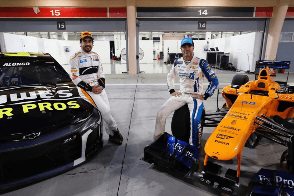 Divertida aventura de Alonso no NASCAR de Jimmie Johnson, agora em vídeo