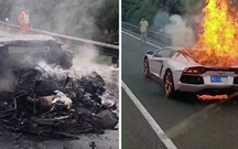 Lamborghini Aventador alugado pegou fogo no meio do trânsito
