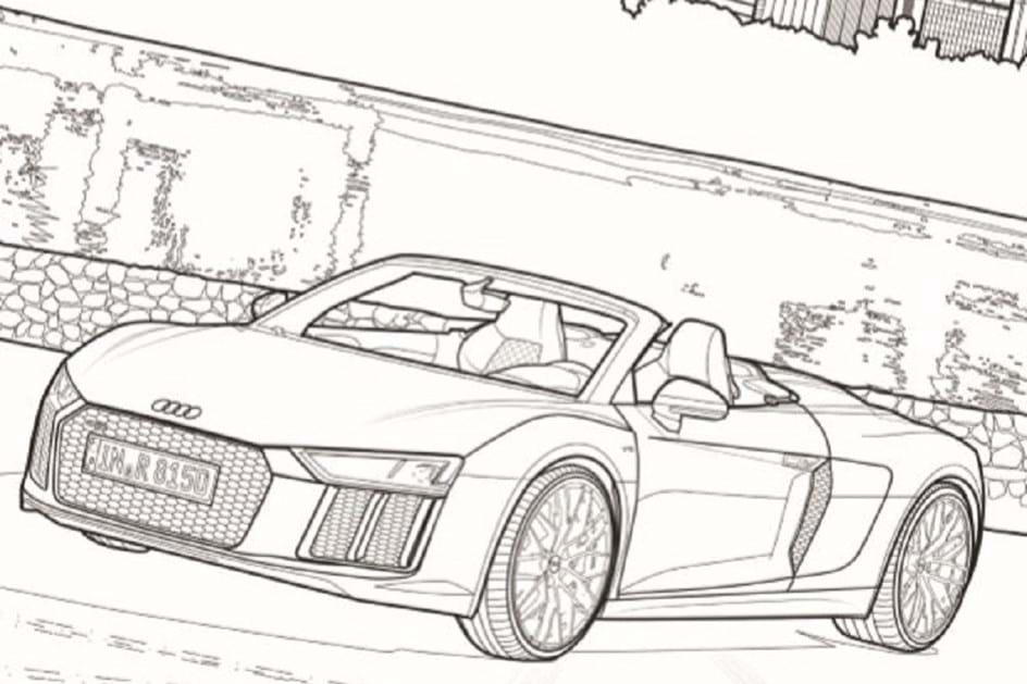 Carros Para Colorir - Jeep, Land Rover, Porsche, Ferrari, Mustang