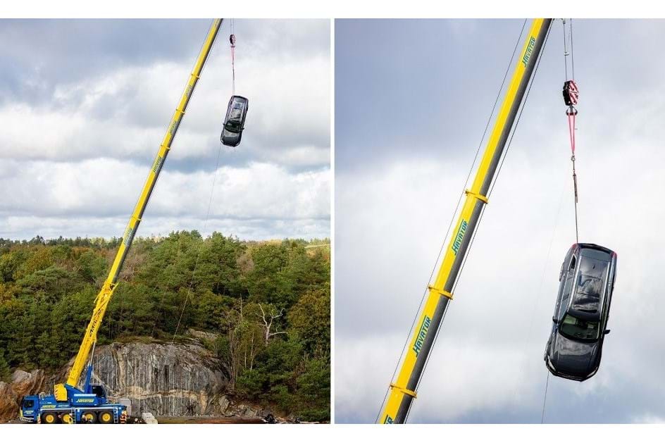 'Crash tests' extremos: Volvo deixa cair dez carros de 30 metros de altura!