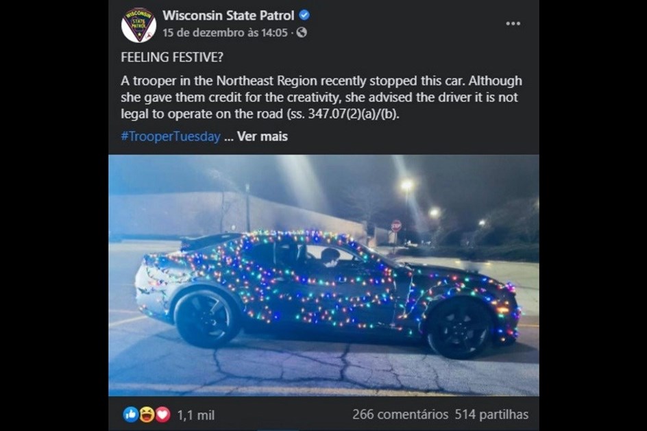 Chevrolet Camaro veste-se a rigor para o Natal; polícia não gostou nada da ideia!