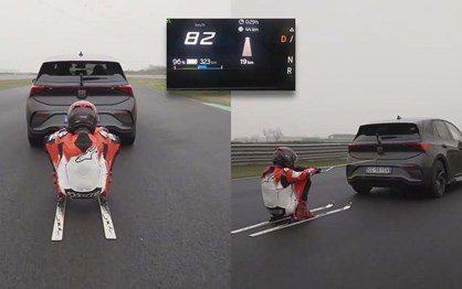 Batido recorde de velocidade sobre esquis… puxados por um Cupra Born!