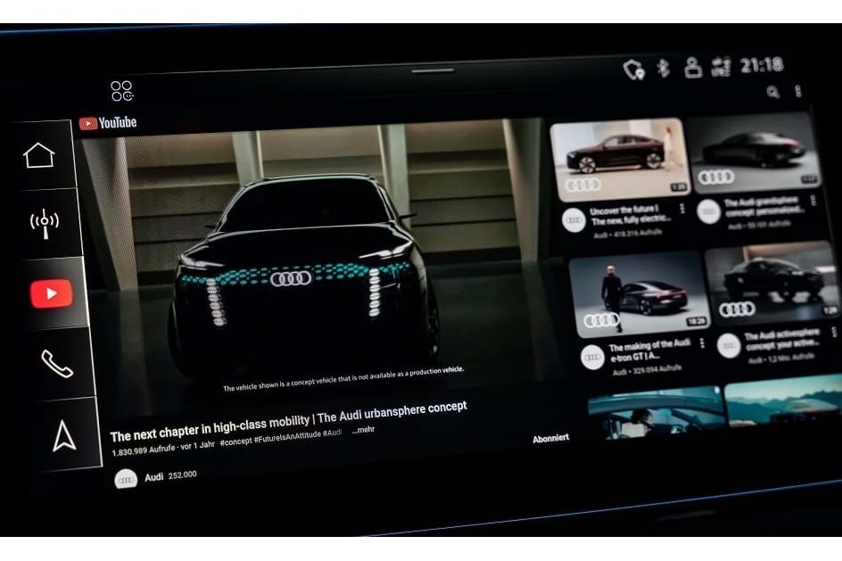 Audi actualiza sistema de infoentretenimento com YouTube