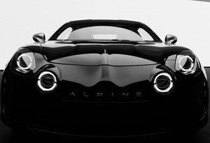 Alpine A110 S Monochromatic troca a cor pelo preto e branco