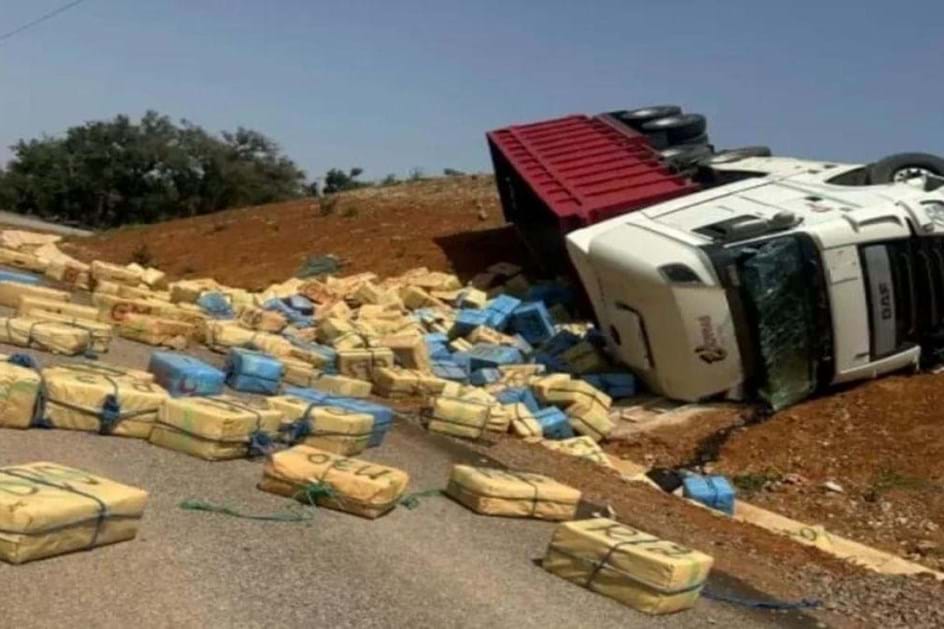 Camião capota e faz da estrada uma ''plantação'' de haxixe