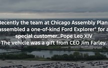 Contraste ao branco papal: Ford oferece Explorer muito negro a Leão XIV