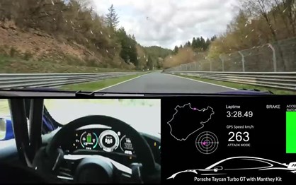 Porsche Taycan Turbo GT com 'kit' Manthey recupera recorde de Nürburgring