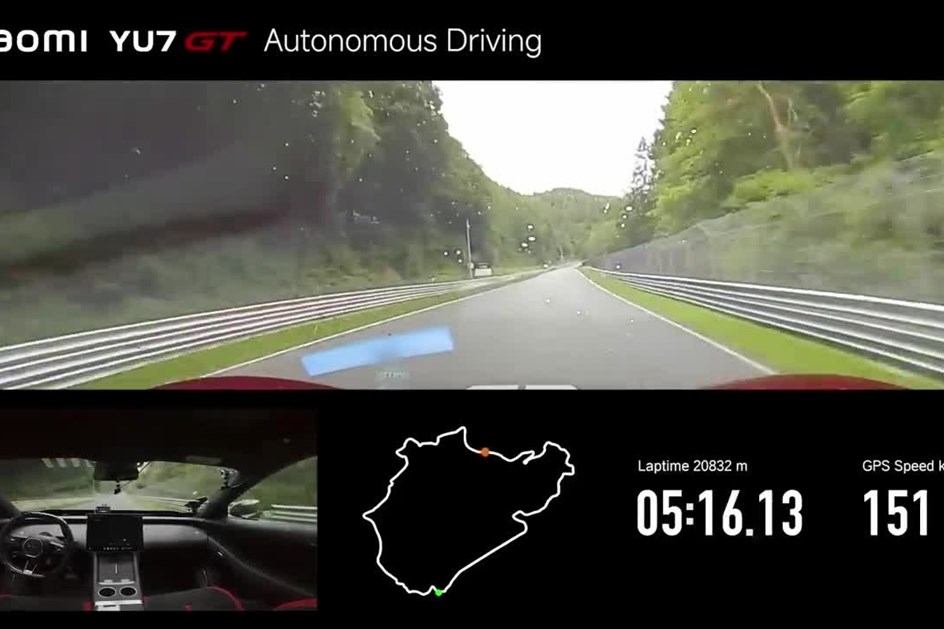 Agora sem piloto: Xiaomi YU7 GT bate novo recorde em Nürburgring